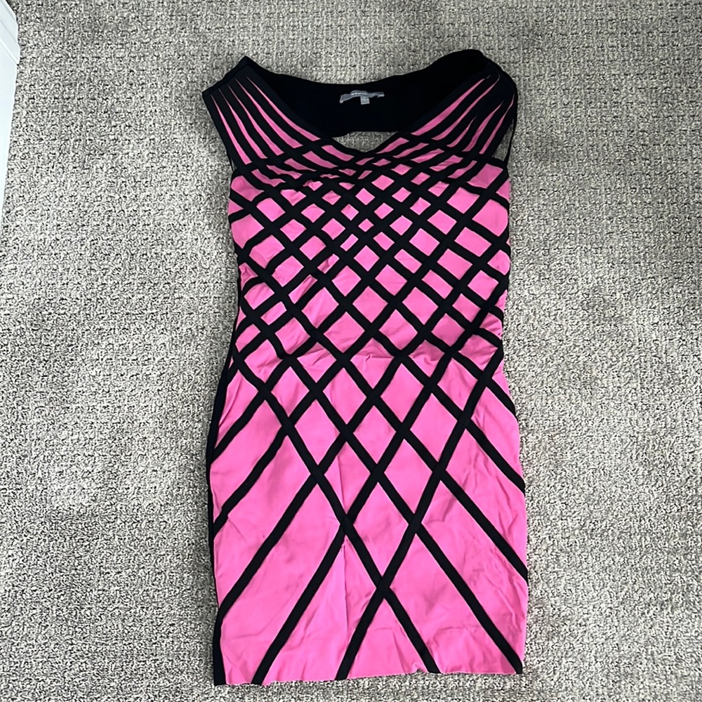 Pink bodycon dress with open back